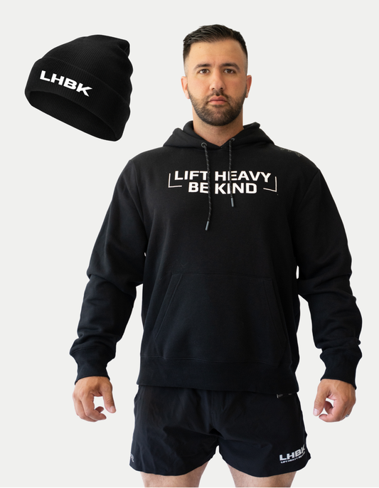 Bracket Hoodie & Black Beanie