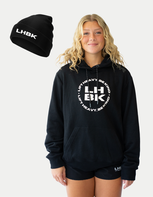 Slogan Hoodie & Black Beanie