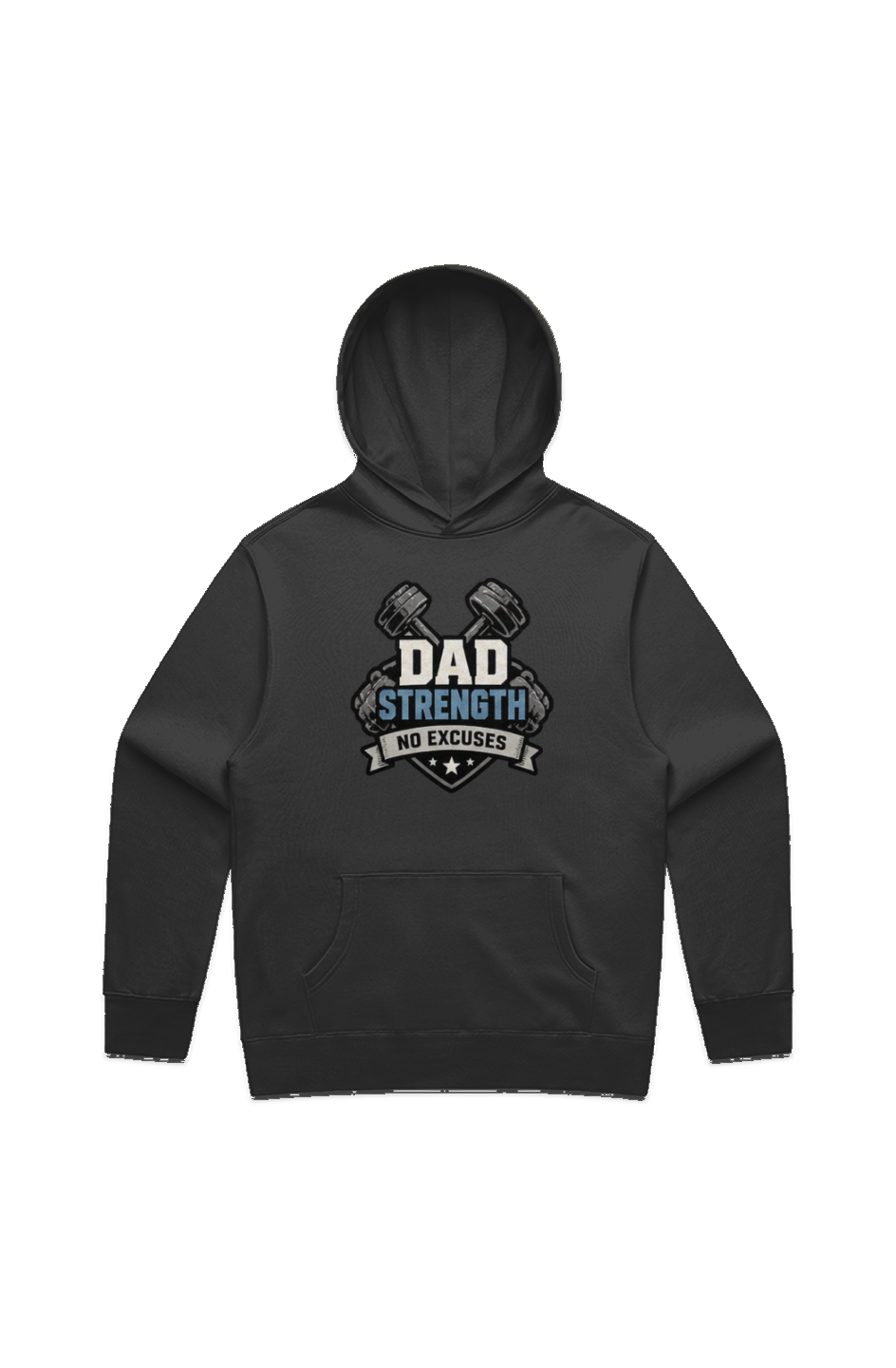 Dad Strength No Excuses Relax Hoodie