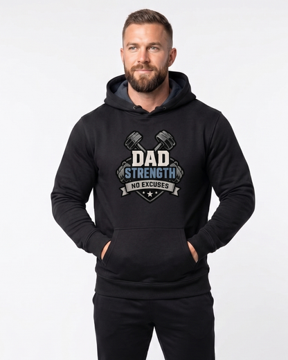 Dad Strength No Excuses Relax Hoodie